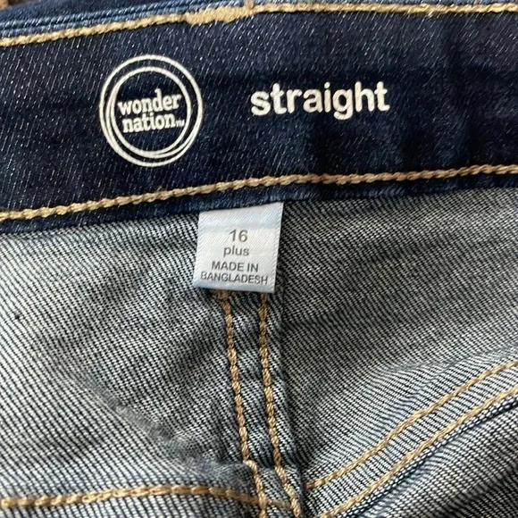 Wonder Nation Dark Wash Straight Jeans 16 plus - Picture 8 of 10